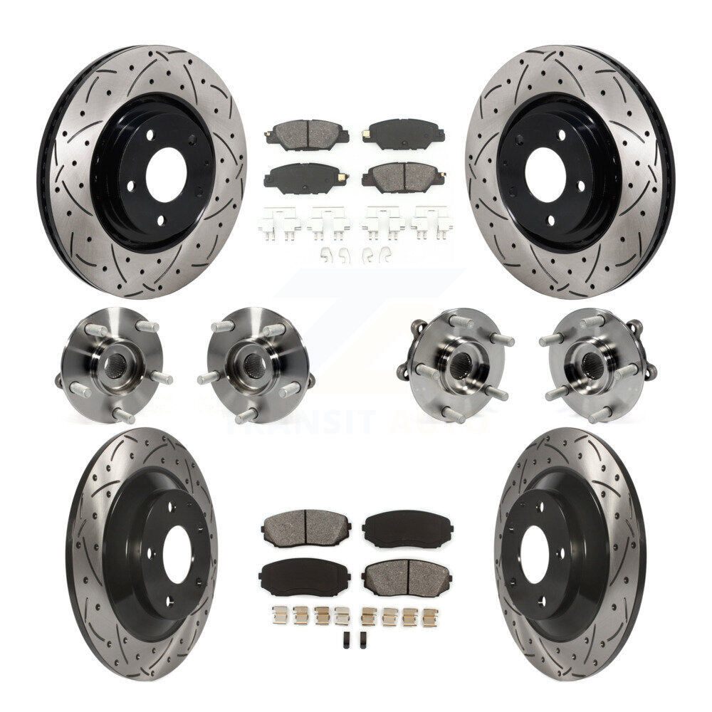 Kit de Rotor et de plaquettes de frein à disque revêtus de roulement de moyeu avant et arrière (10 pièces) pour Mazda CX-