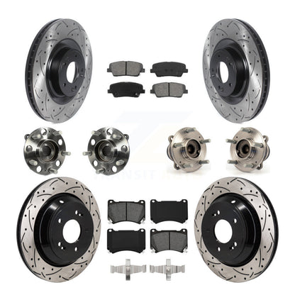 Kit de plaquettes de rotor de frein enduites de roulement de moyeu avant et arrière (10 pièces) pour Hyundai Equu 2011