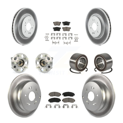 Kit de rotors et plaquettes de frein à disque revêtus de roulement de moyeu avant et arrière (10 pièces) pour Acura RD