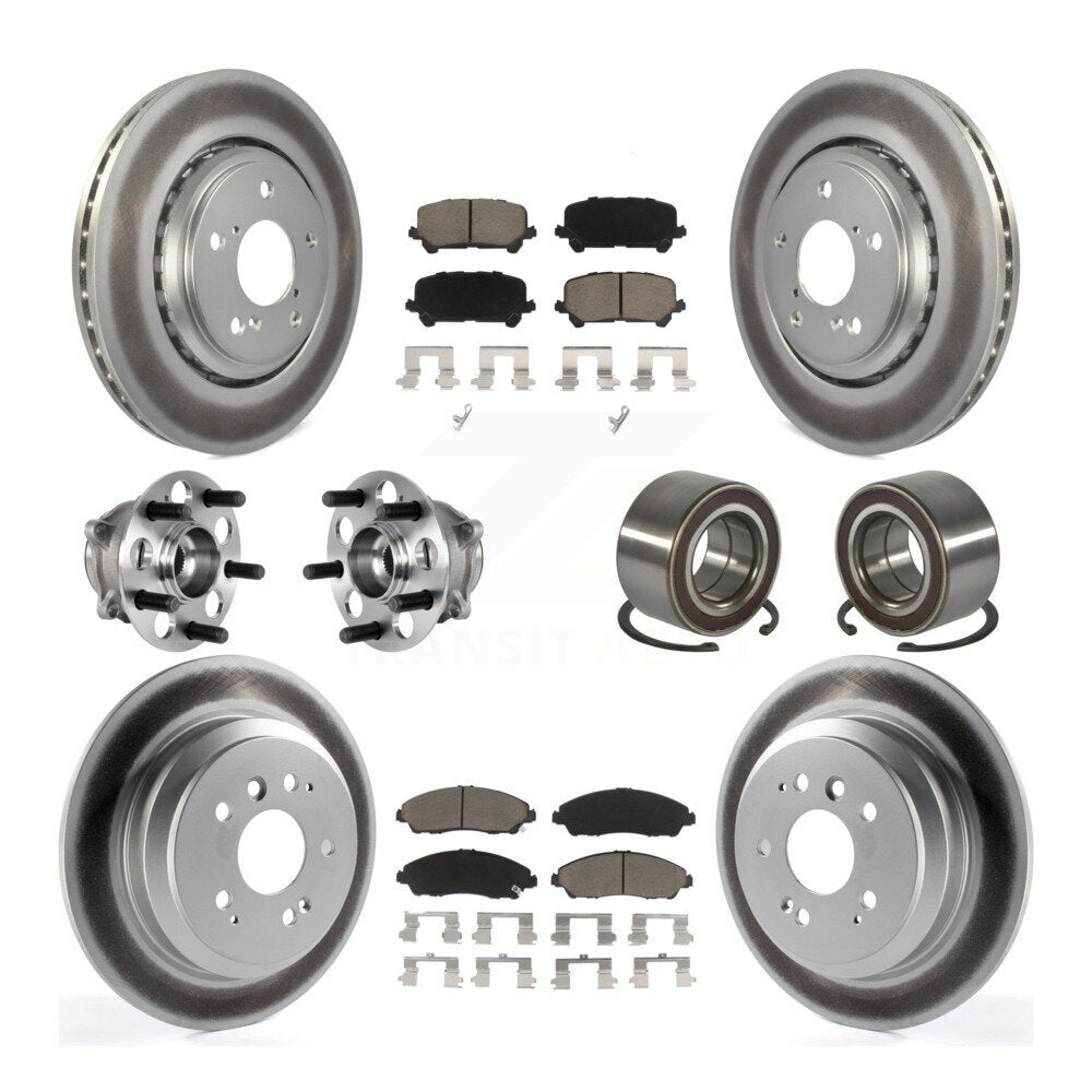 Kit de plaquettes de rotor de frein, roulement de moyeu avant et arrière (10 pièces) pour Honda Pilot AW 16-22