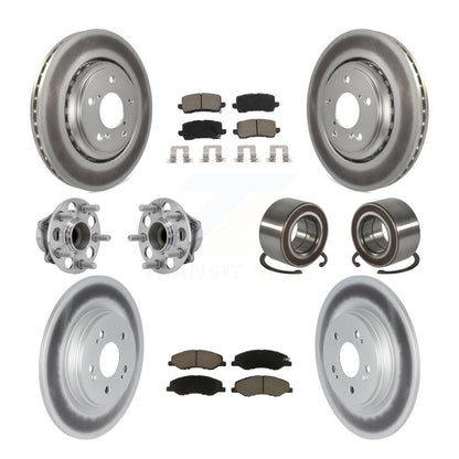 Kit de plaquettes de rotor de frein revêtues de roulement de moyeu avant et arrière (10 pièces) pour Honda Odysse 18-23