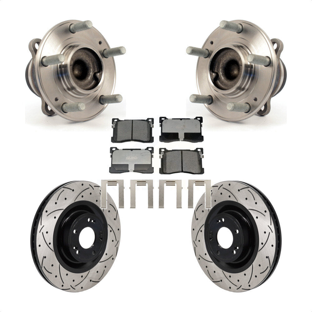 Kit de rotor et de plaquettes de frein à fente percée, roulement de moyeu avant, pour Hyundai Equu 2012 – 2016