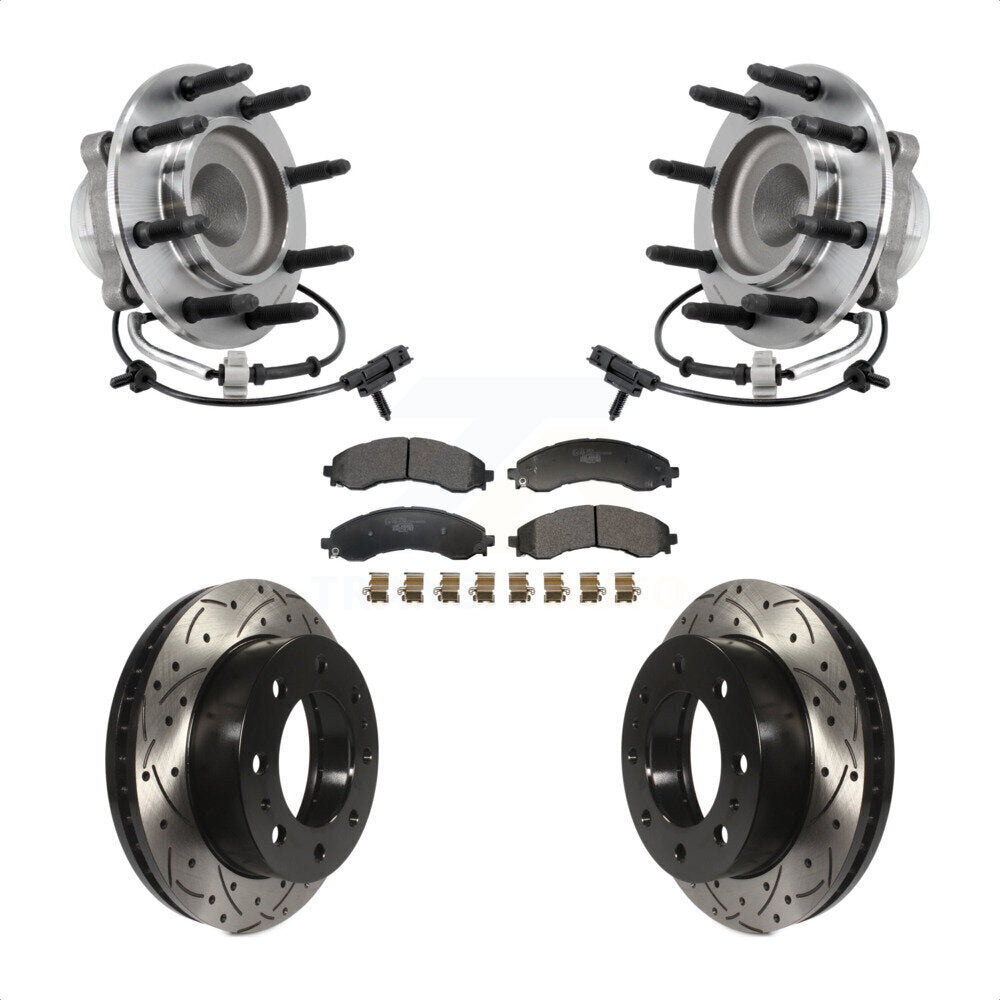 Kit de plaquettes de Rotor de frein, roulement de moyeu avant, fente percée, pour GMC Savana 2500 Chevrole