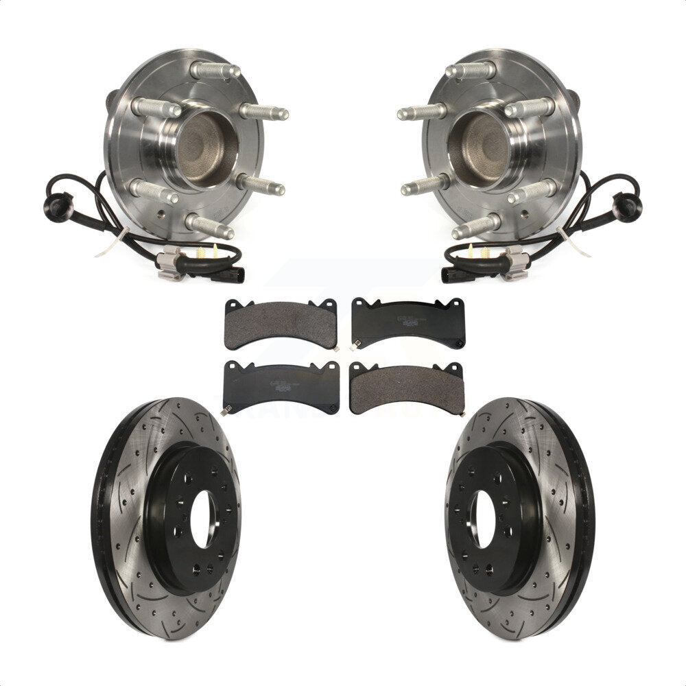 Kit de plaquettes de Rotor de frein, roulement de moyeu avant, fente percée, pour GMC Sierra 1500 Chevrole