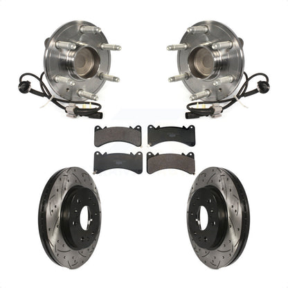 Kit de plaquettes de Rotor de frein, roulement de moyeu avant, fente percée, pour GMC Sierra 1500 Chevrole