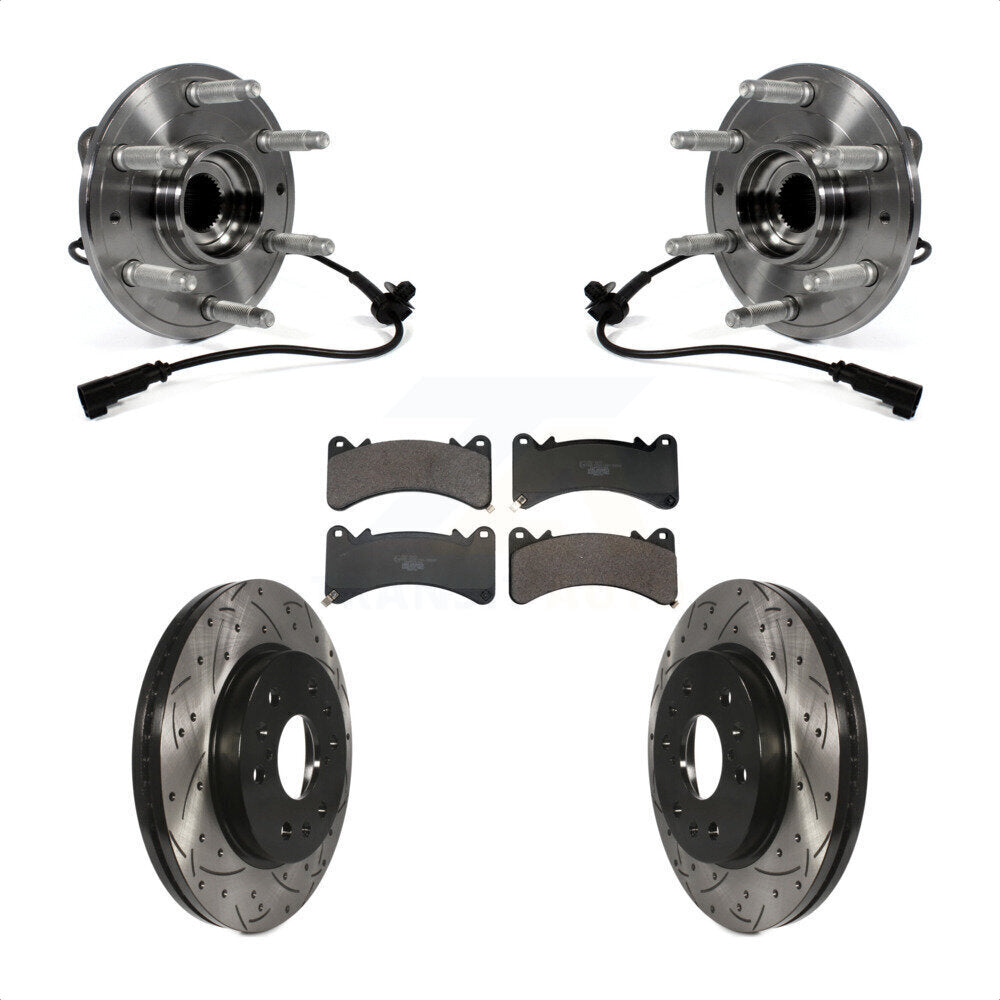 Kit de plaquettes de Rotor de frein, roulement de moyeu avant, fente percée, pour GMC Sierra 1500 Chevrole