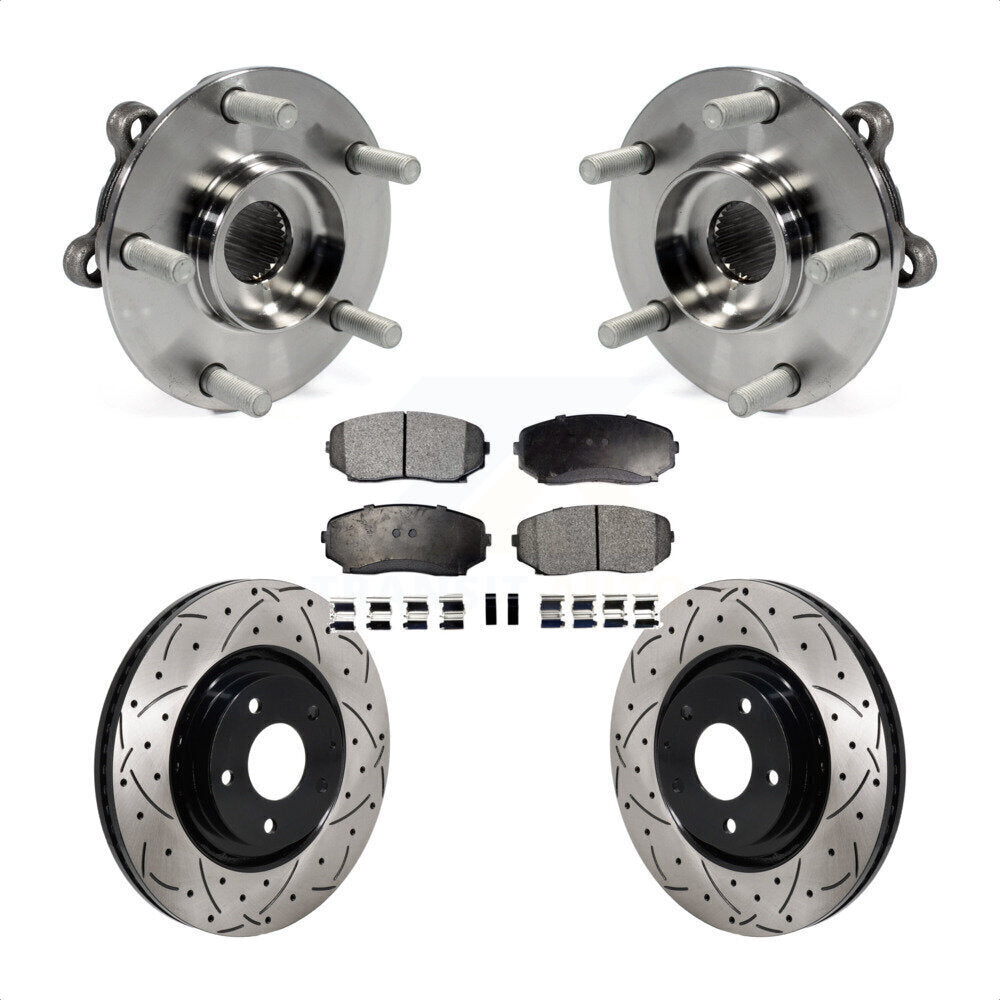 Kit de Rotor et de plaquettes de frein à fente percée, roulement de moyeu avant, pour Mazda CX-5 Turbocharge