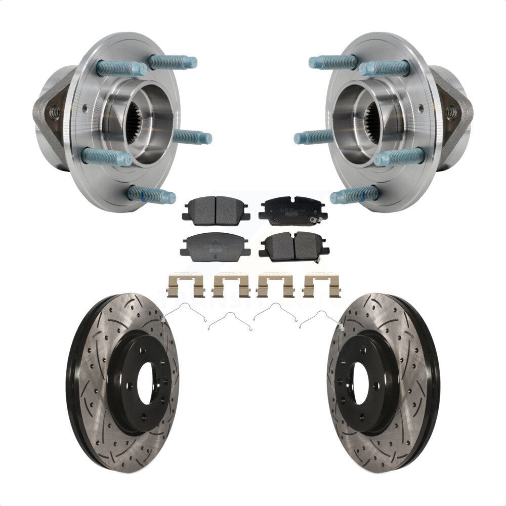 Kit de plaquettes de Rotor de frein, roulement de moyeu avant, fente de perçage, pour Chevrolet Equinox GM