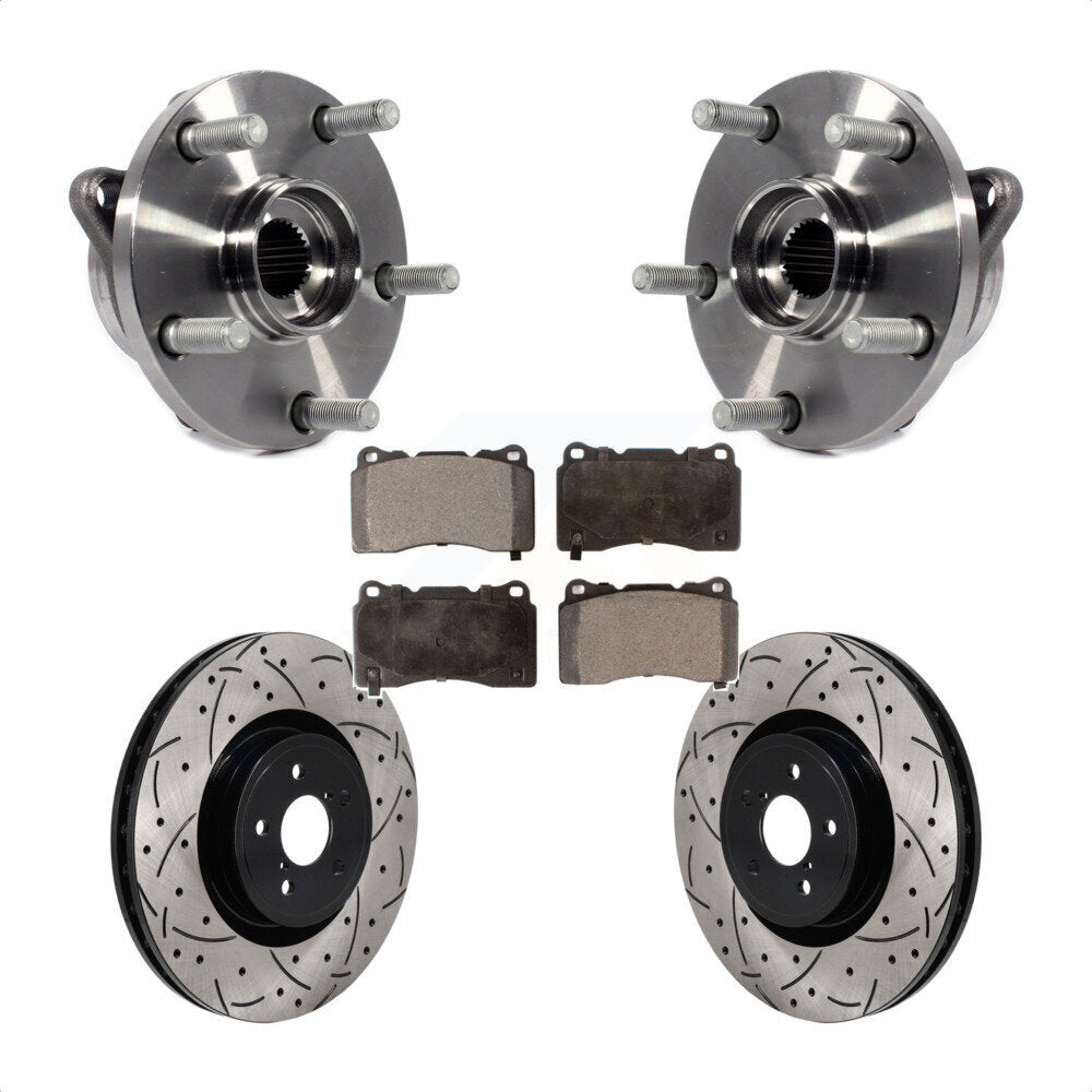 Kit de plaquettes de Rotor de frein, roulement de moyeu avant, fente de perçage, pour Subaru Impreza WRX ST 2004