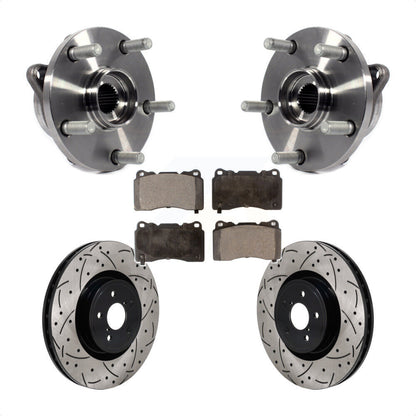 Kit de plaquettes de Rotor de frein, roulement de moyeu avant, fente de perçage, pour Subaru Impreza WRX ST 2004