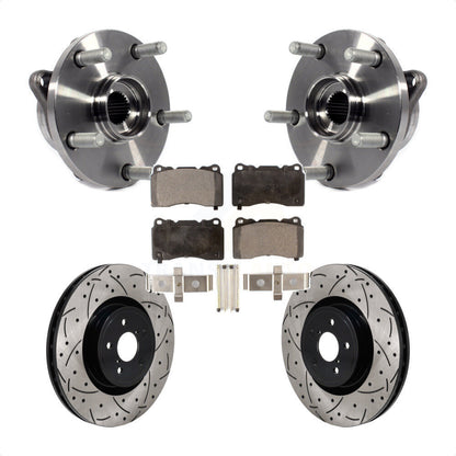 Kit de plaquettes de Rotor de frein, roulement de moyeu avant, fente de perçage, pour Subaru Impreza WRX ST 2004