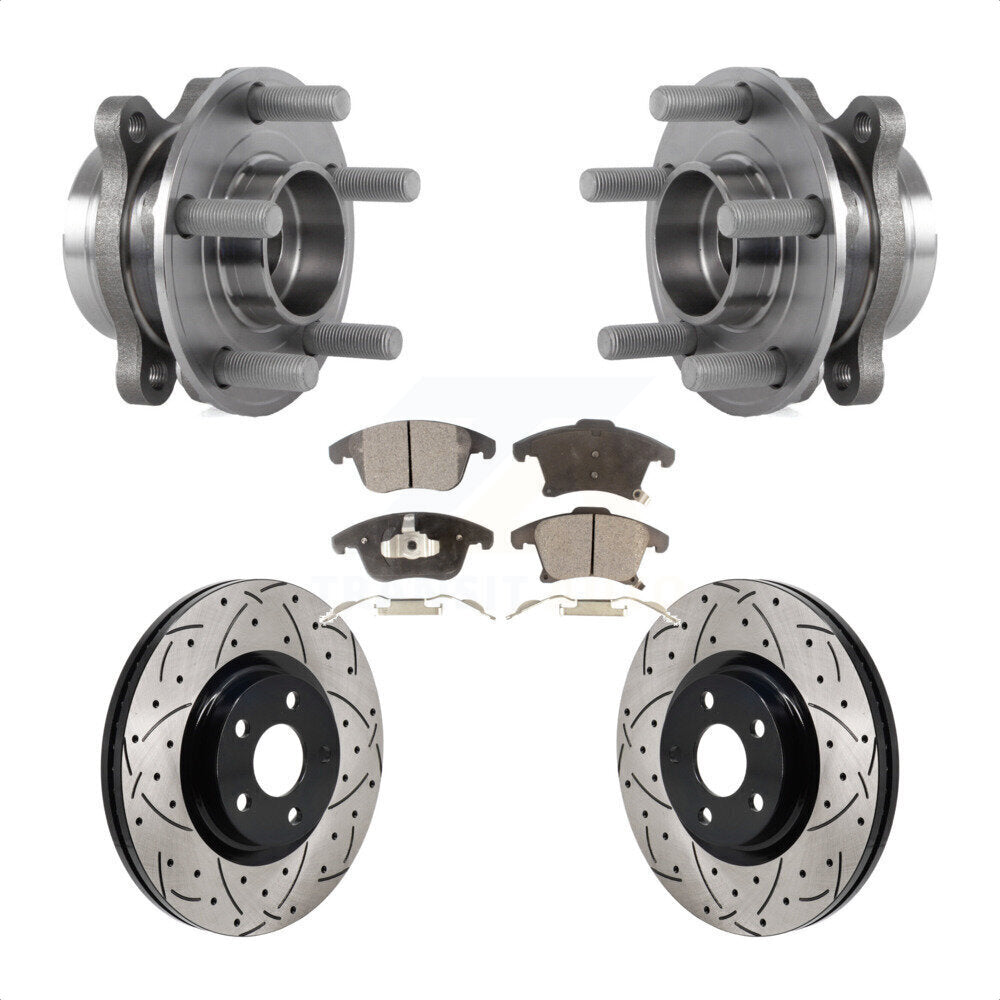 Kit de plaquettes de Rotor de frein, roulement de moyeu avant, fente de perçage, pour Lincoln MKZ 2017 2020 – 2.0