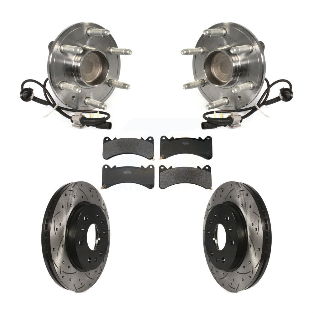 Kit de plaquettes de Rotor de frein, roulement de moyeu avant, fente percée, pour GMC Sierra 1500 Chevrole