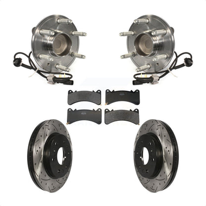Kit de plaquettes de Rotor de frein, roulement de moyeu avant, fente percée, pour GMC Sierra 1500 Chevrole