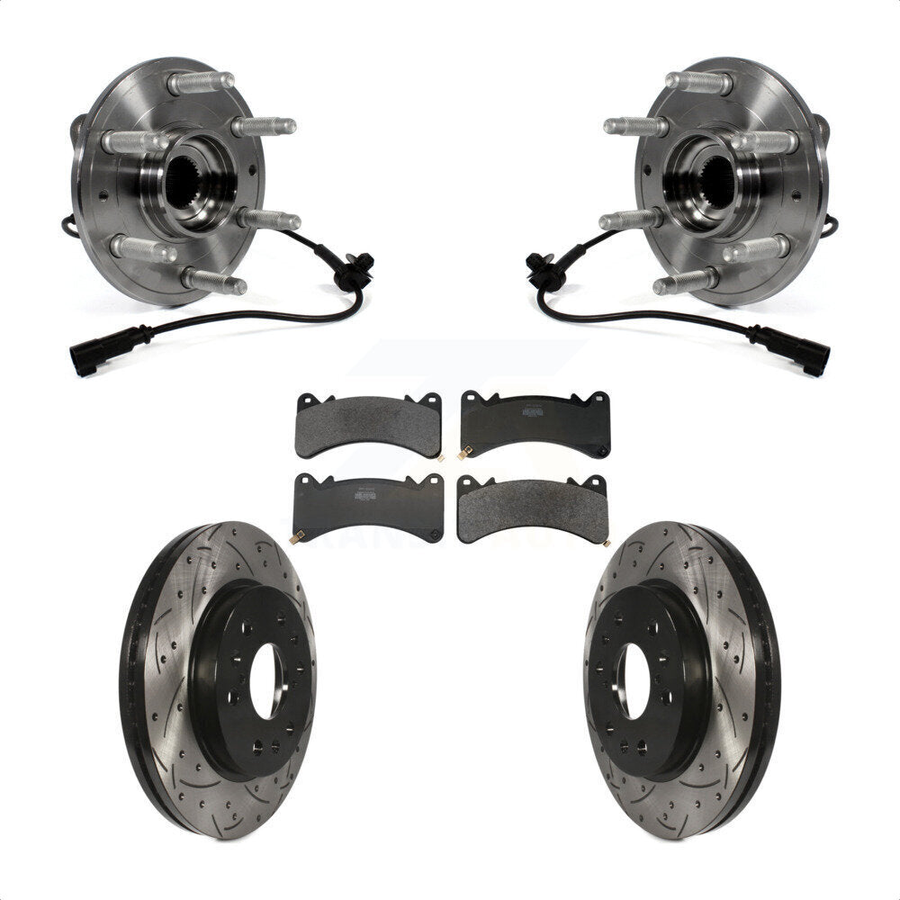 Kit de plaquettes de Rotor de frein, roulement de moyeu avant, fente percée, pour GMC Sierra 1500 Chevrole