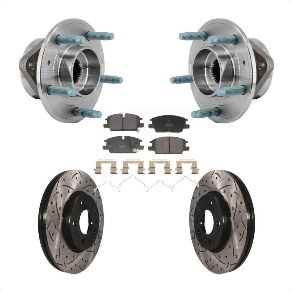 Kit de plaquettes de Rotor de frein, roulement de moyeu avant, fente de perçage, pour Chevrolet Equinox GM