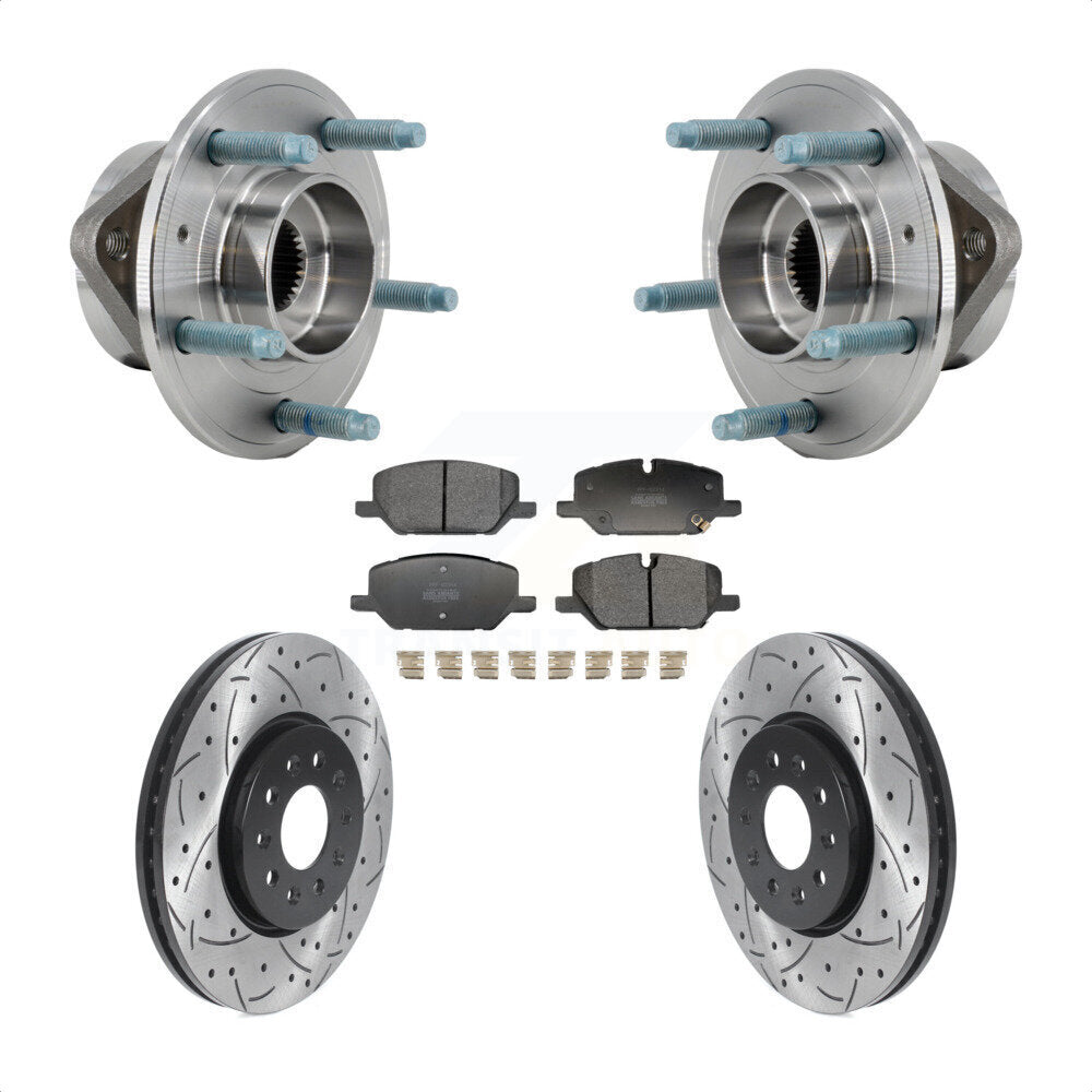 Kit de plaquettes de Rotor de frein, roulement de moyeu avant, fente de perçage, pour Chevrolet Equinox GM