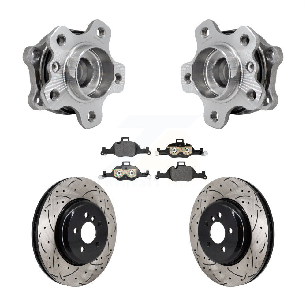 Kit de plaquettes de Rotor de frein, roulement de moyeu avant, fente percée, pour BMW 530i xDrive 540i 530