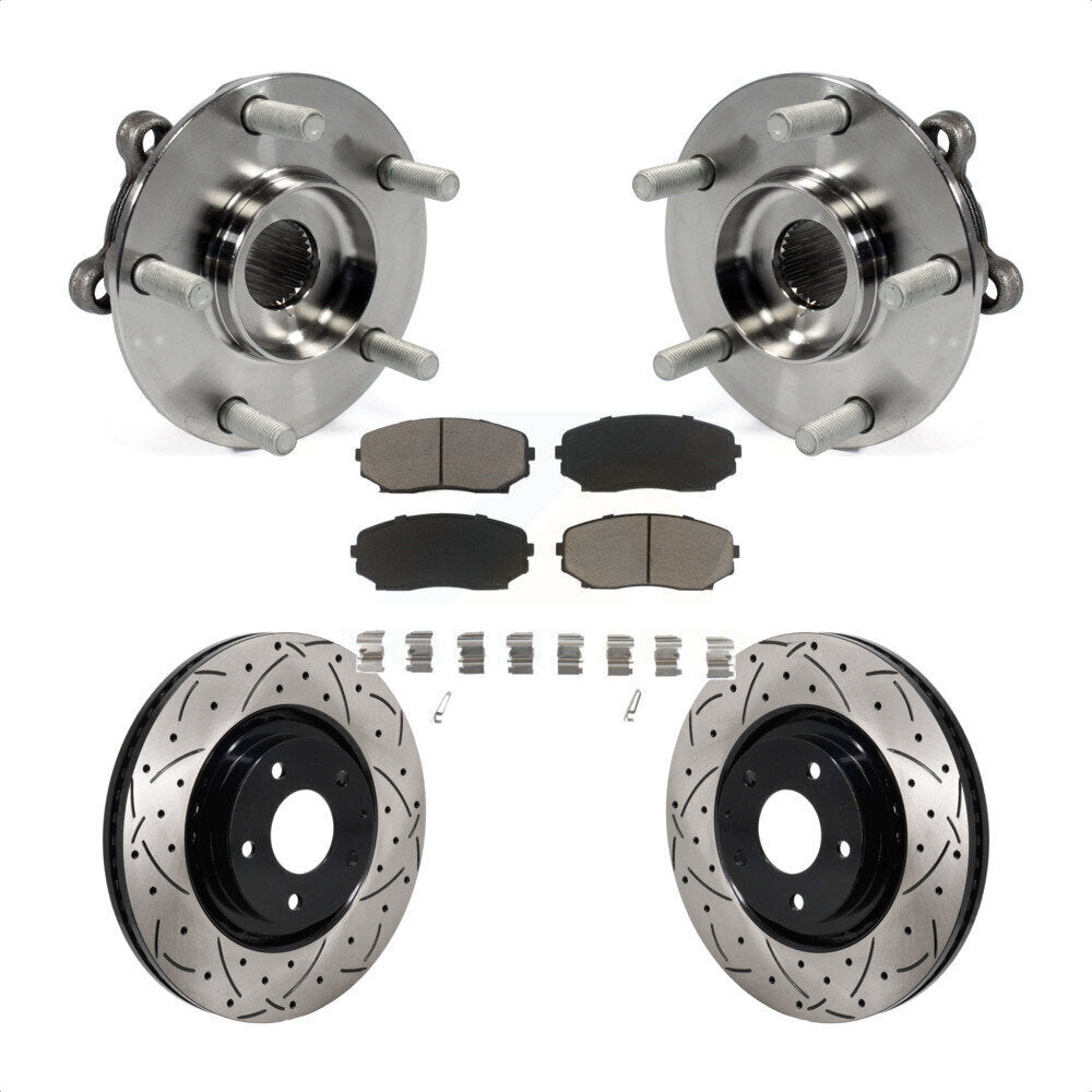 Kit de Rotor et de plaquettes de frein à fente percée, roulement de moyeu avant, pour Mazda CX-5 Turbocharge