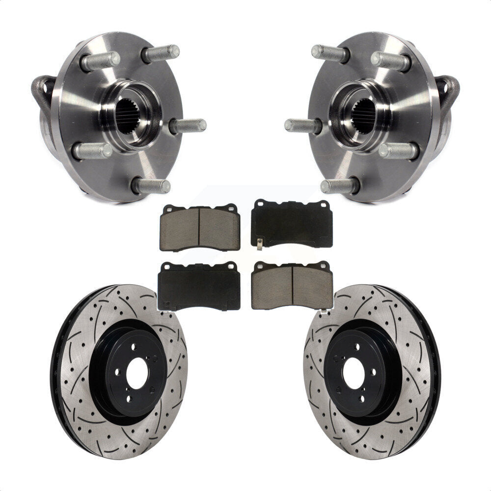 Kit de plaquettes de Rotor de frein, roulement de moyeu avant, fente de perçage, pour Subaru Impreza WRX ST 2004