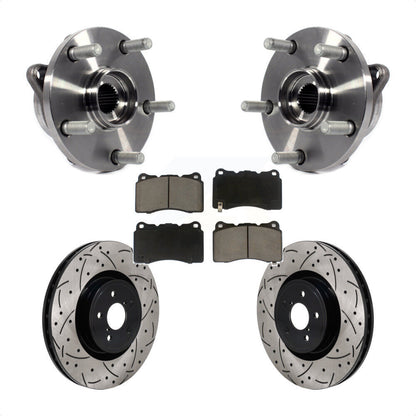 Kit de plaquettes de Rotor de frein, roulement de moyeu avant, fente de perçage, pour Subaru Impreza WRX ST 2004