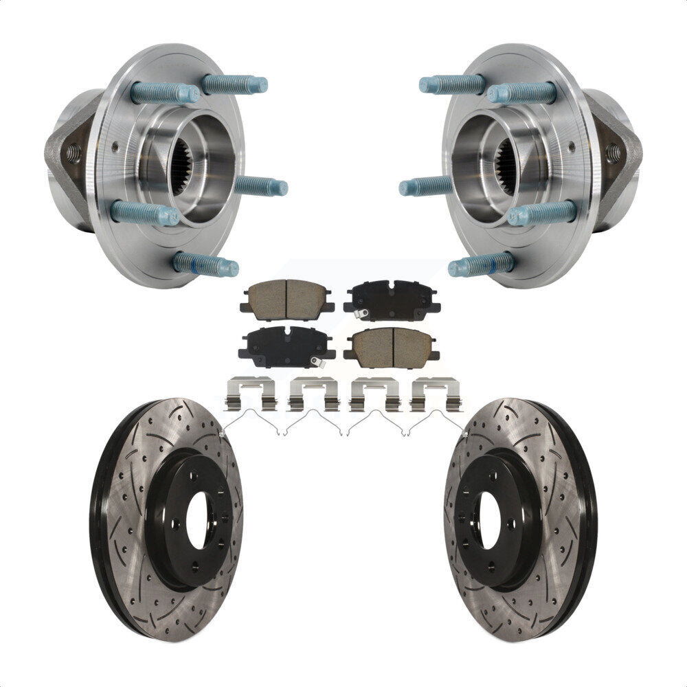 Kit de plaquettes de Rotor de frein, roulement de moyeu avant, fente de perçage, pour Chevrolet Equinox GM