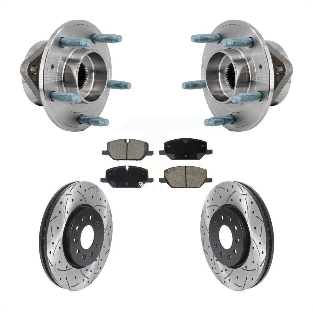 Kit de plaquettes de Rotor de frein, roulement de moyeu avant, fente de perçage, pour Chevrolet Equinox GM