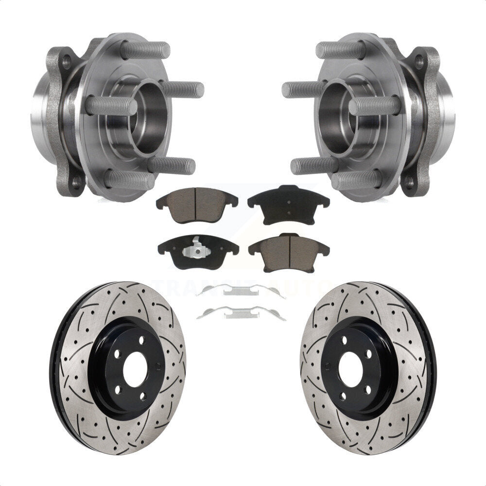 Kit de plaquettes de Rotor de frein, roulement de moyeu avant, fente de perçage, pour Lincoln MKZ 2017 2020 – 2.0
