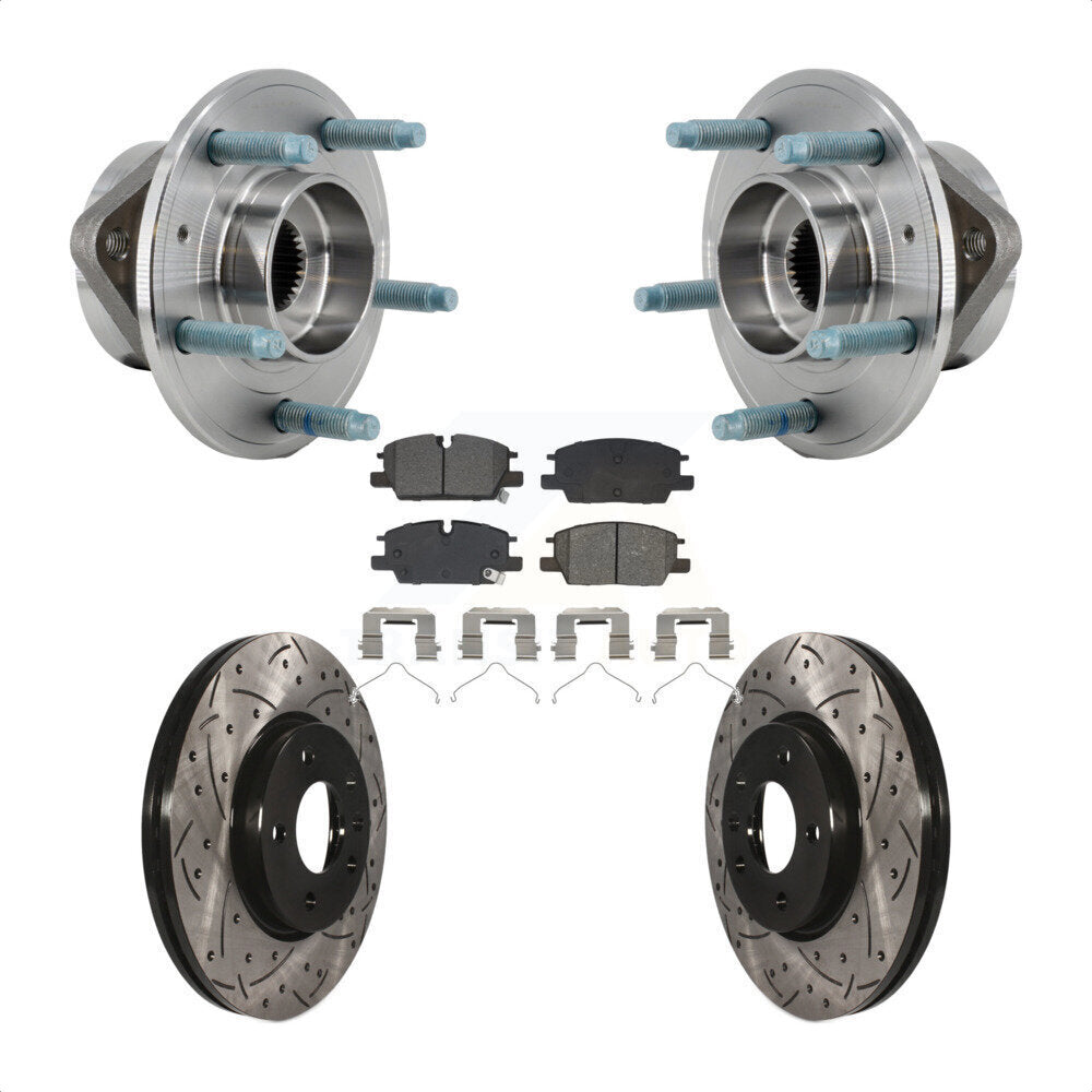 Kit de plaquettes de Rotor de frein, roulement de moyeu avant, fente de perçage, pour Chevrolet Equinox GM