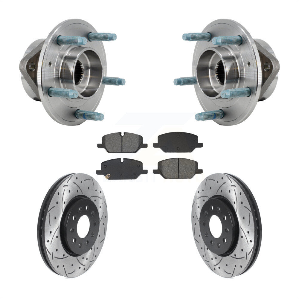 Kit de plaquettes de Rotor de frein, roulement de moyeu avant, fente de perçage, pour Chevrolet Equinox GM