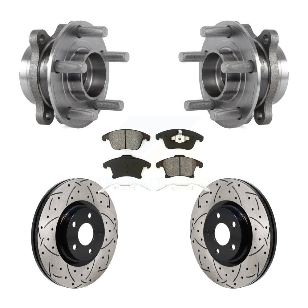 Kit de plaquettes de Rotor de frein, roulement de moyeu avant, fente de perçage, pour Lincoln MKZ 2017 2020 – 2.0