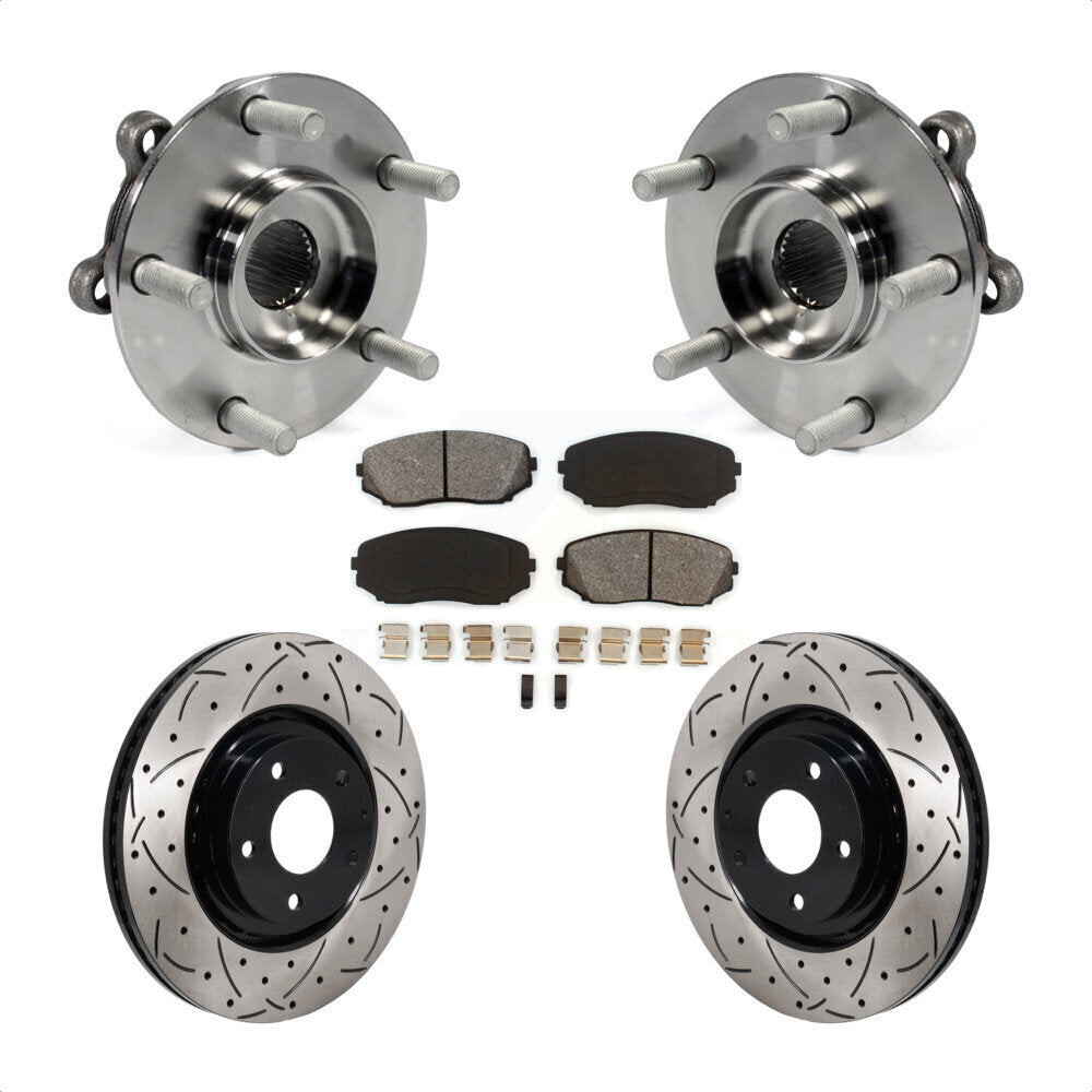 Kit de Rotor et de plaquettes de frein à fente percée, roulement de moyeu avant, pour Mazda CX-5 Turbocharge