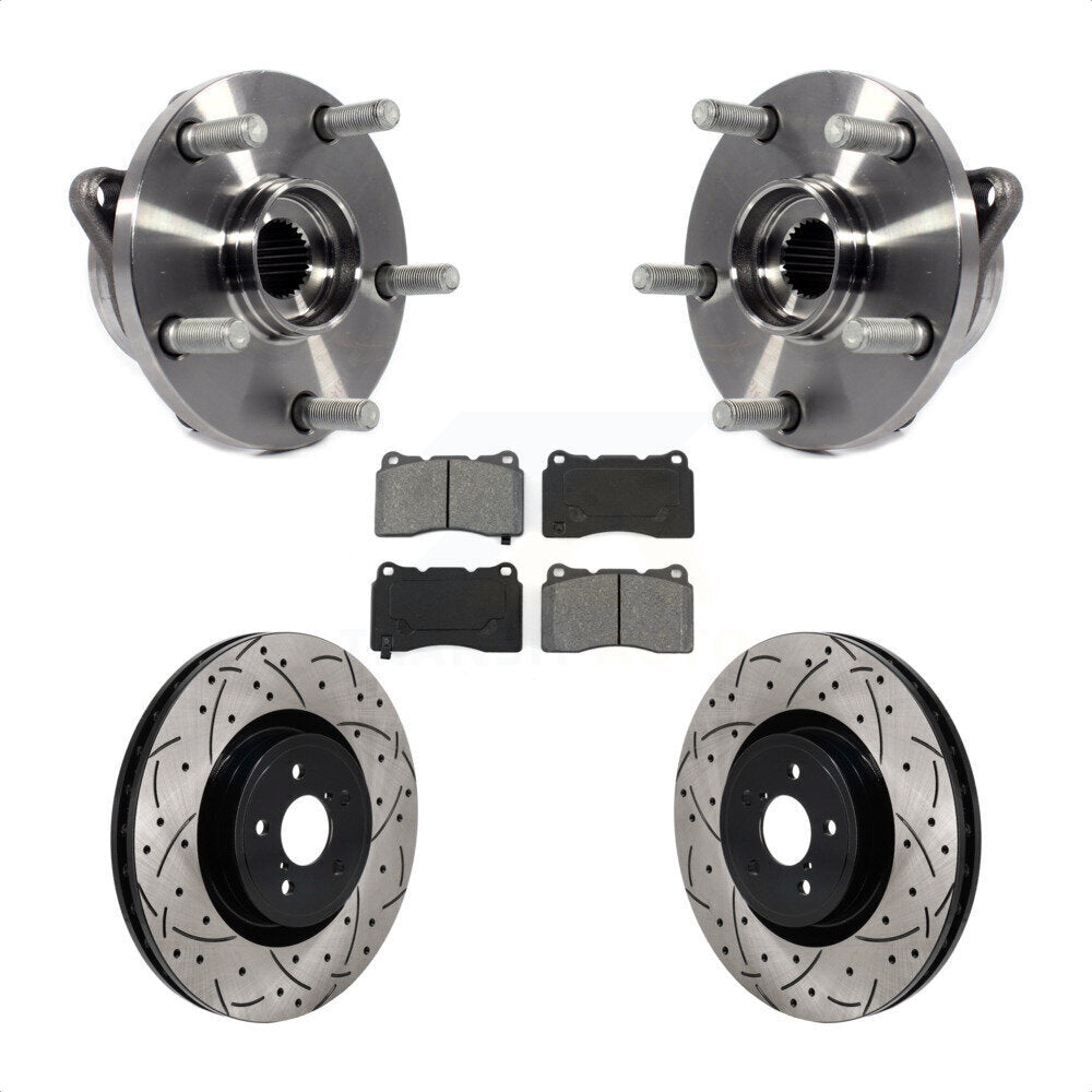 Kit de plaquettes de Rotor de frein, roulement de moyeu avant, fente de perçage, pour Subaru Impreza WRX ST 2004