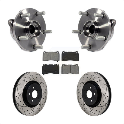 Kit de plaquettes de Rotor de frein, roulement de moyeu avant, fente de perçage, pour Subaru Impreza WRX ST 2004