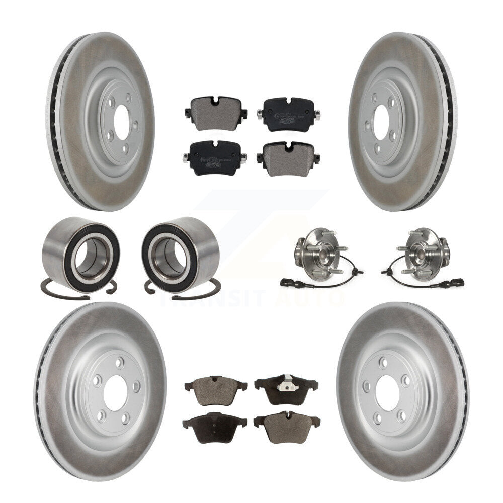 Kit de patins de rotor de frein à disque revêtu de roulement de moyeu avant et arrière (10 pièces) pour Jaguar X