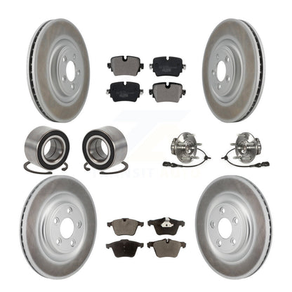 Kit de patins de rotor de frein à disque revêtu de roulement de moyeu avant et arrière (10 pièces) pour Jaguar X