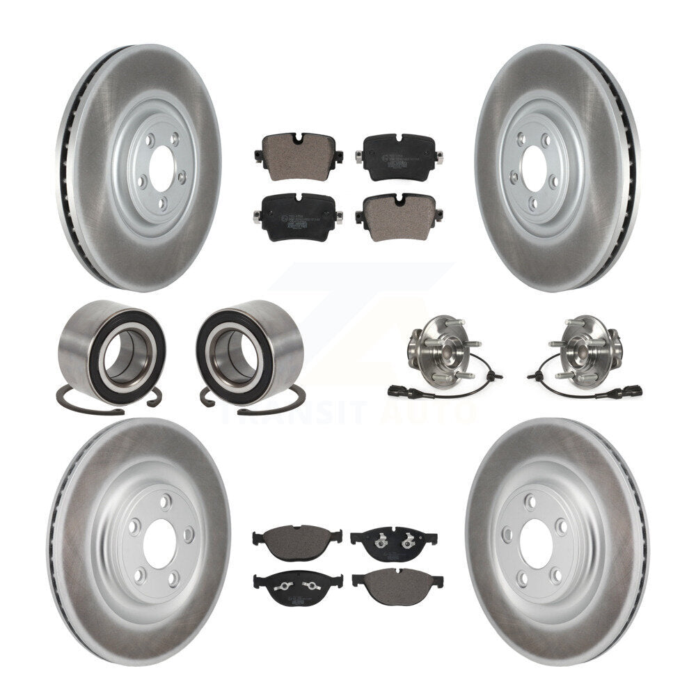Kit de patins de rotor de frein à disque revêtu de roulement de moyeu avant et arrière (10 pièces) pour Jaguar X