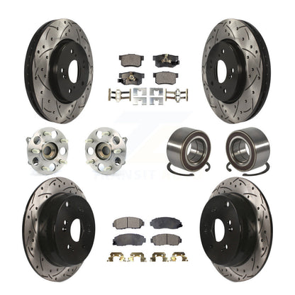 Kit de plaquettes de rotor de frein, roulement de moyeu avant et arrière (10 pièces) pour Honda CR-V Acura RD