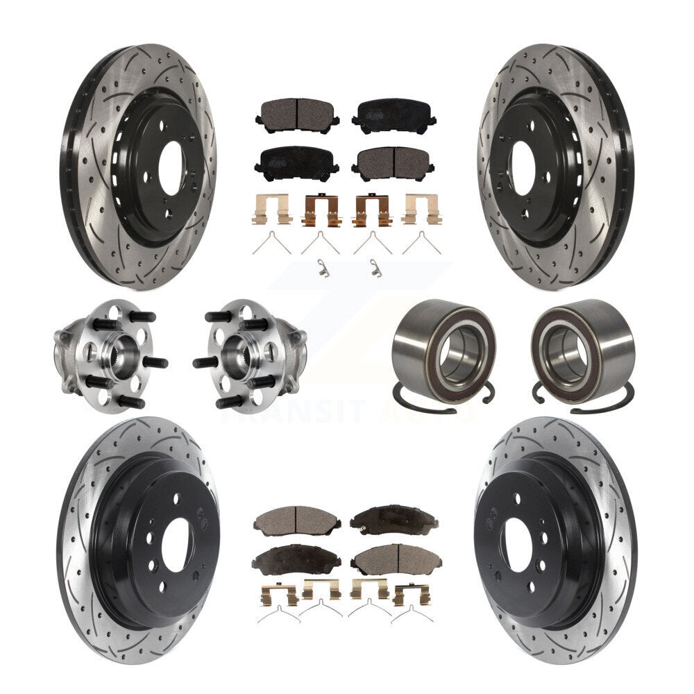 Kit de plaquettes de rotor de frein, roulement de moyeu avant et arrière (10 pièces) pour Honda Pilot AW 16-22