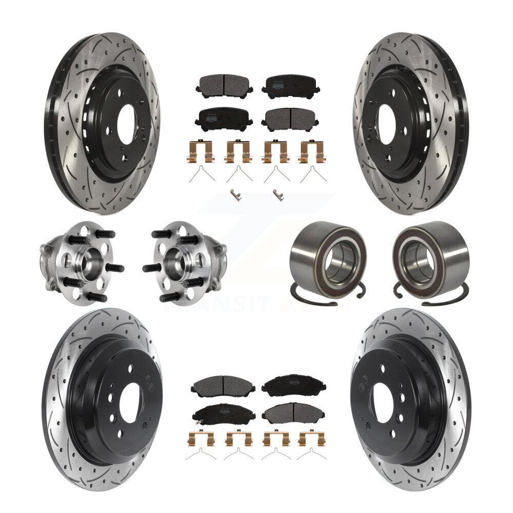 Kit de plaquettes de rotor de frein, roulement de moyeu avant et arrière (10 pièces) pour Honda Pilot AW 16-22