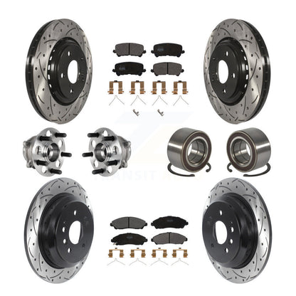 Kit de plaquettes de rotor de frein, roulement de moyeu avant et arrière (10 pièces) pour Honda Pilot AW 16-22