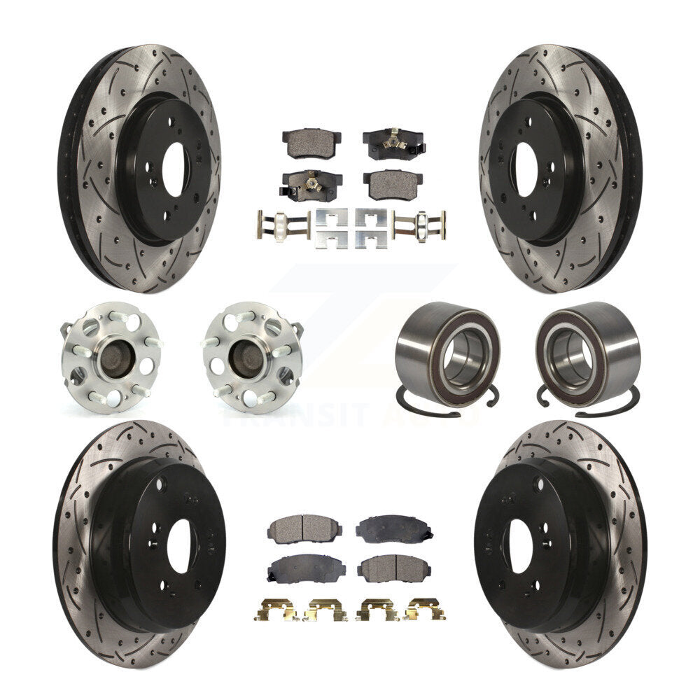 Kit de plaquettes de rotor de frein, roulement de moyeu avant et arrière (10 pièces) pour Honda CR-V FW 07-11