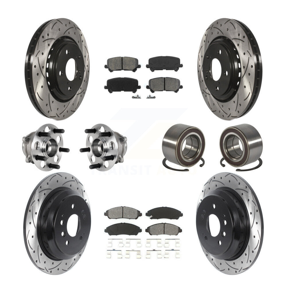 Kit de plaquettes de rotor de frein, roulement de moyeu avant et arrière (10 pièces) pour Honda Pilot AW 16-22