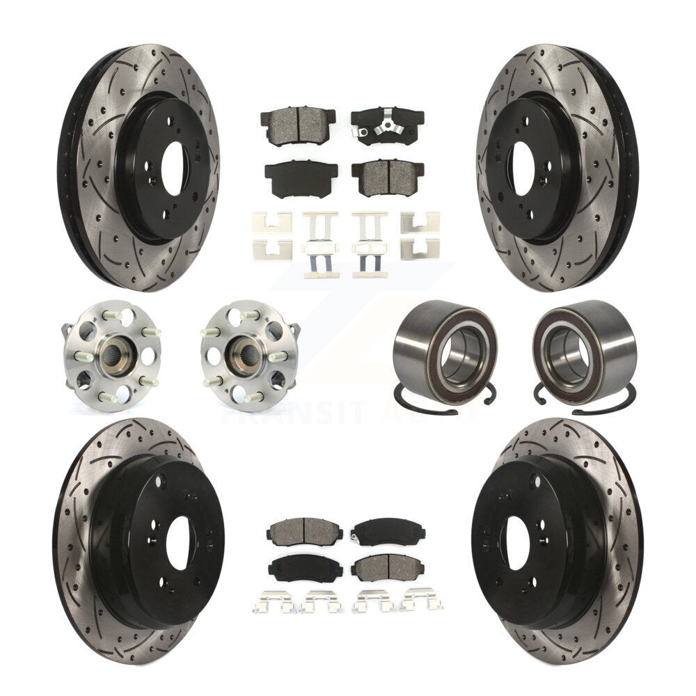 Kit de plaquettes de rotor de frein, roulement de moyeu avant et arrière (10 pièces) pour Honda CR-V Acura RD