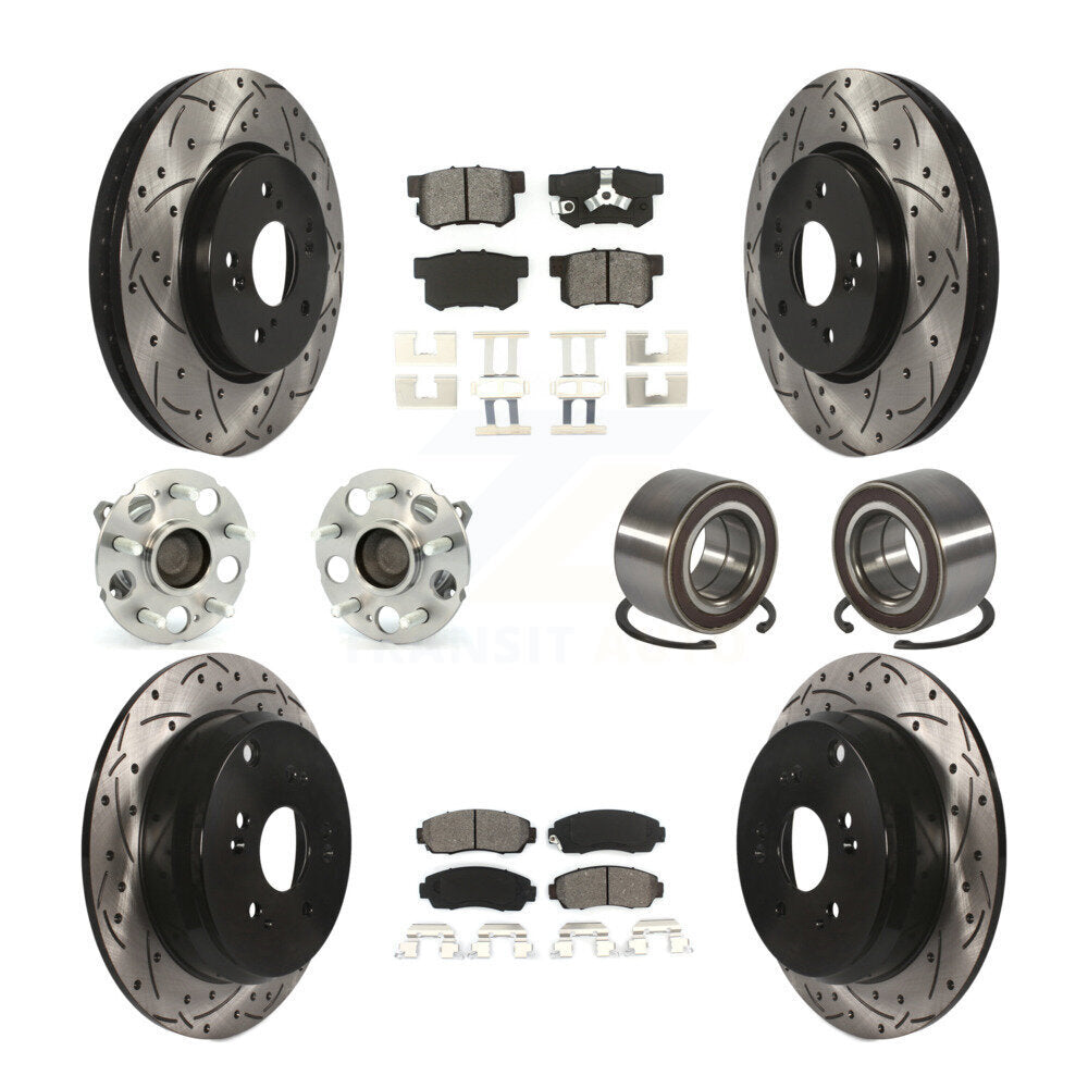 Kit de plaquettes de rotor de frein, roulement de moyeu avant et arrière (10 pièces) pour Honda CR-V FW 07-11
