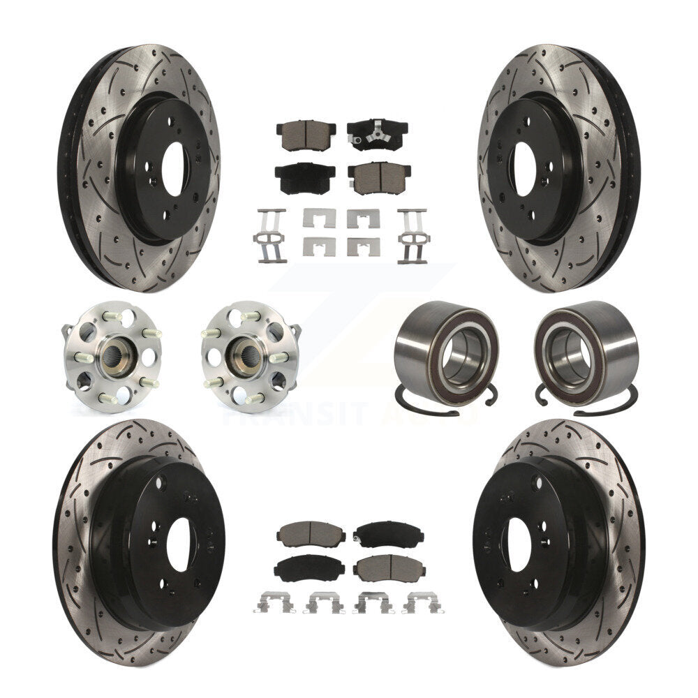 Kit de plaquettes de rotor de frein, roulement de moyeu avant et arrière (10 pièces) pour Honda CR-V Acura RD