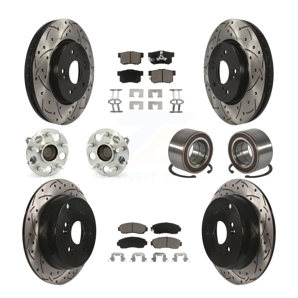 Kit de plaquettes de rotor de frein, roulement de moyeu avant et arrière (10 pièces) pour Honda CR-V FW 07-11