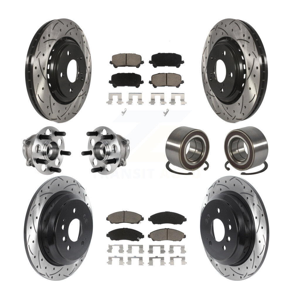 Kit de plaquettes de rotor de frein, roulement de moyeu avant et arrière (10 pièces) pour Honda Pilot AW 16-22