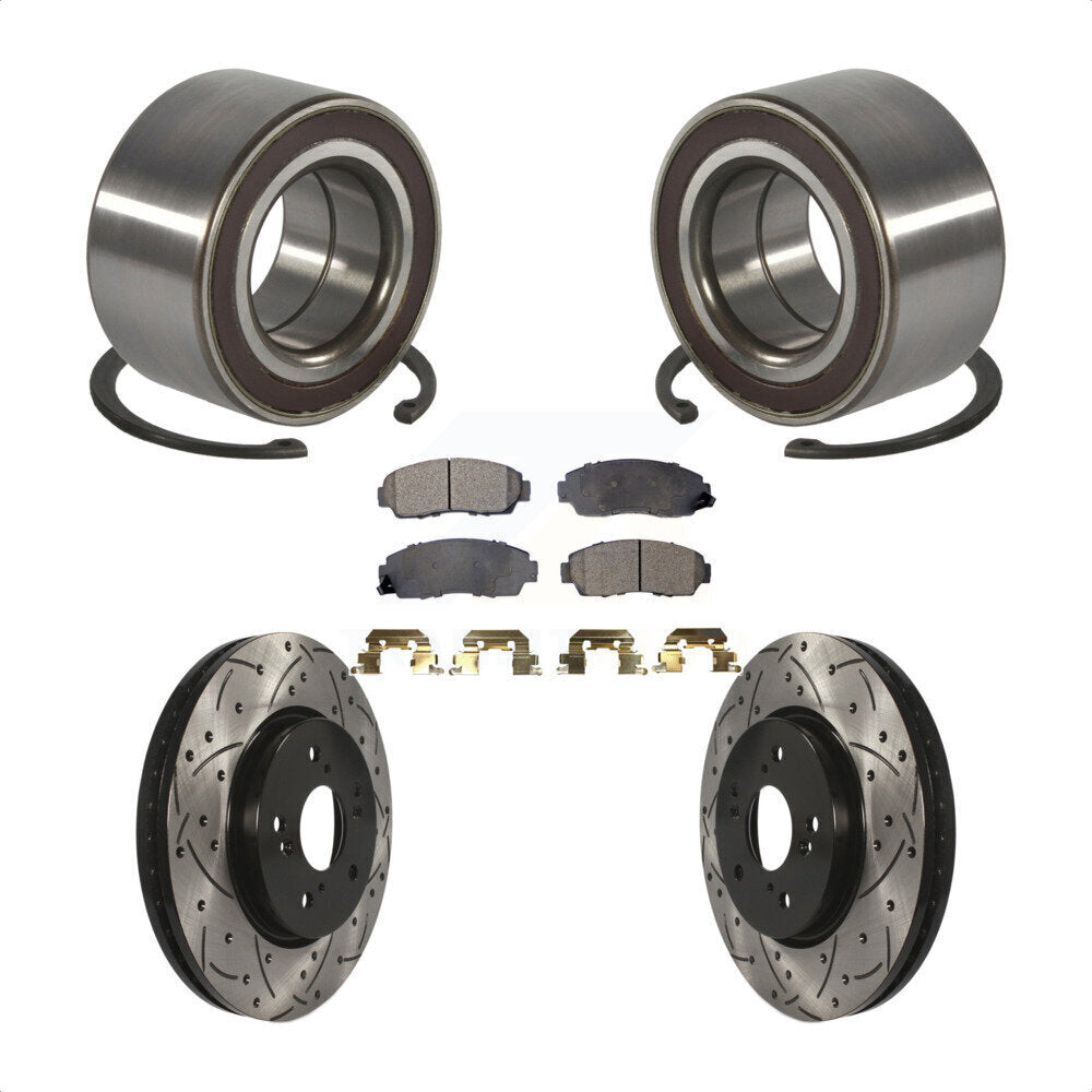 Kit de plaquettes de Rotor de frein, roulement de roue avant, fente de perçage, pour Honda CR-V Acura RD