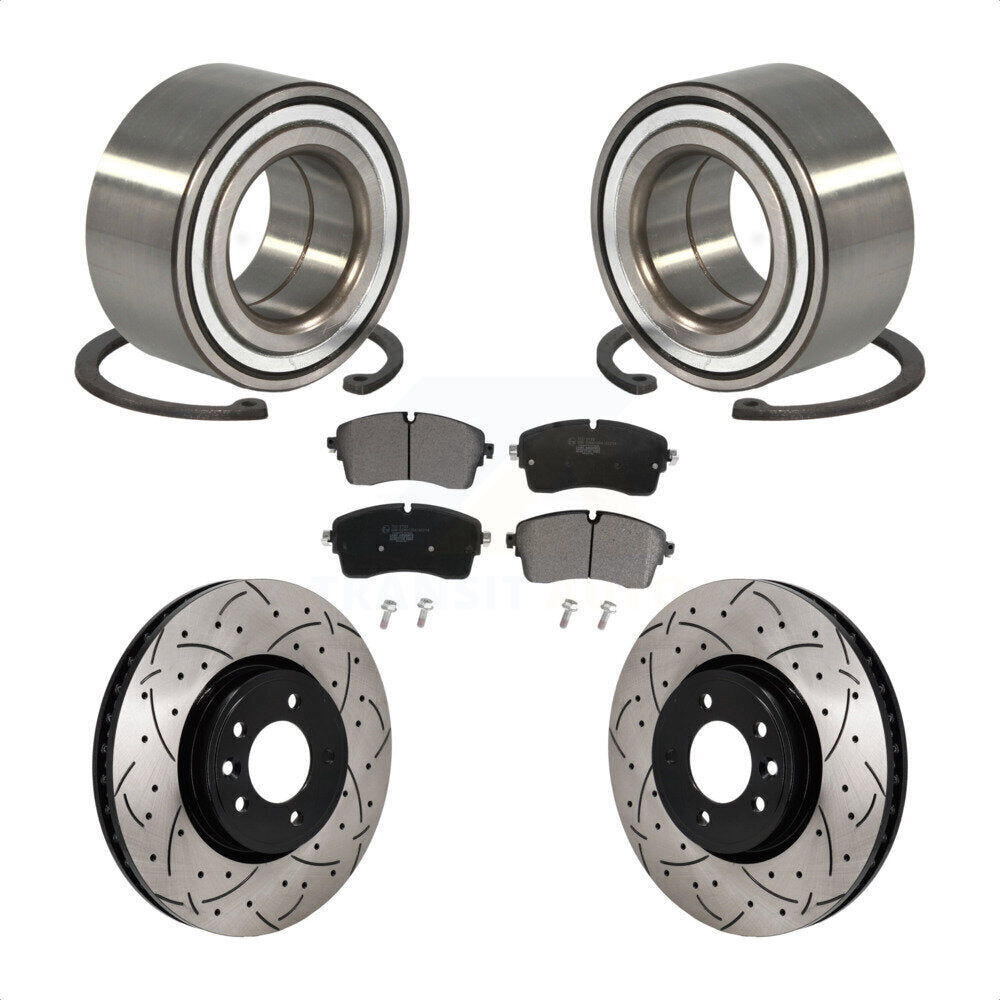 Kit de plaquettes de Rotor de frein, roulement de roue avant, fente de perçage, pour Land Rover Discover